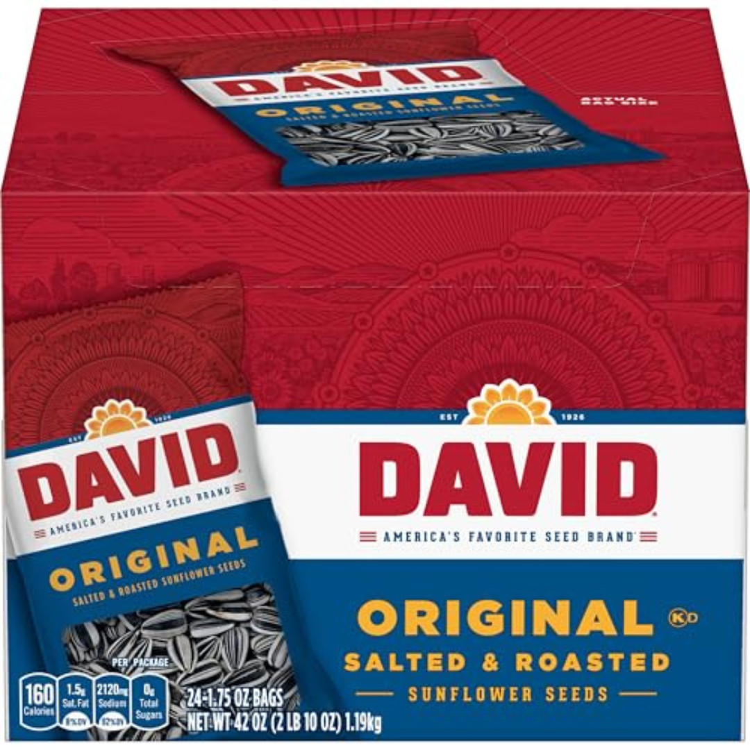 David Seeds Original Sunflower Seeds 42 Oz 24 Pack Perfect For On The Go Snac…