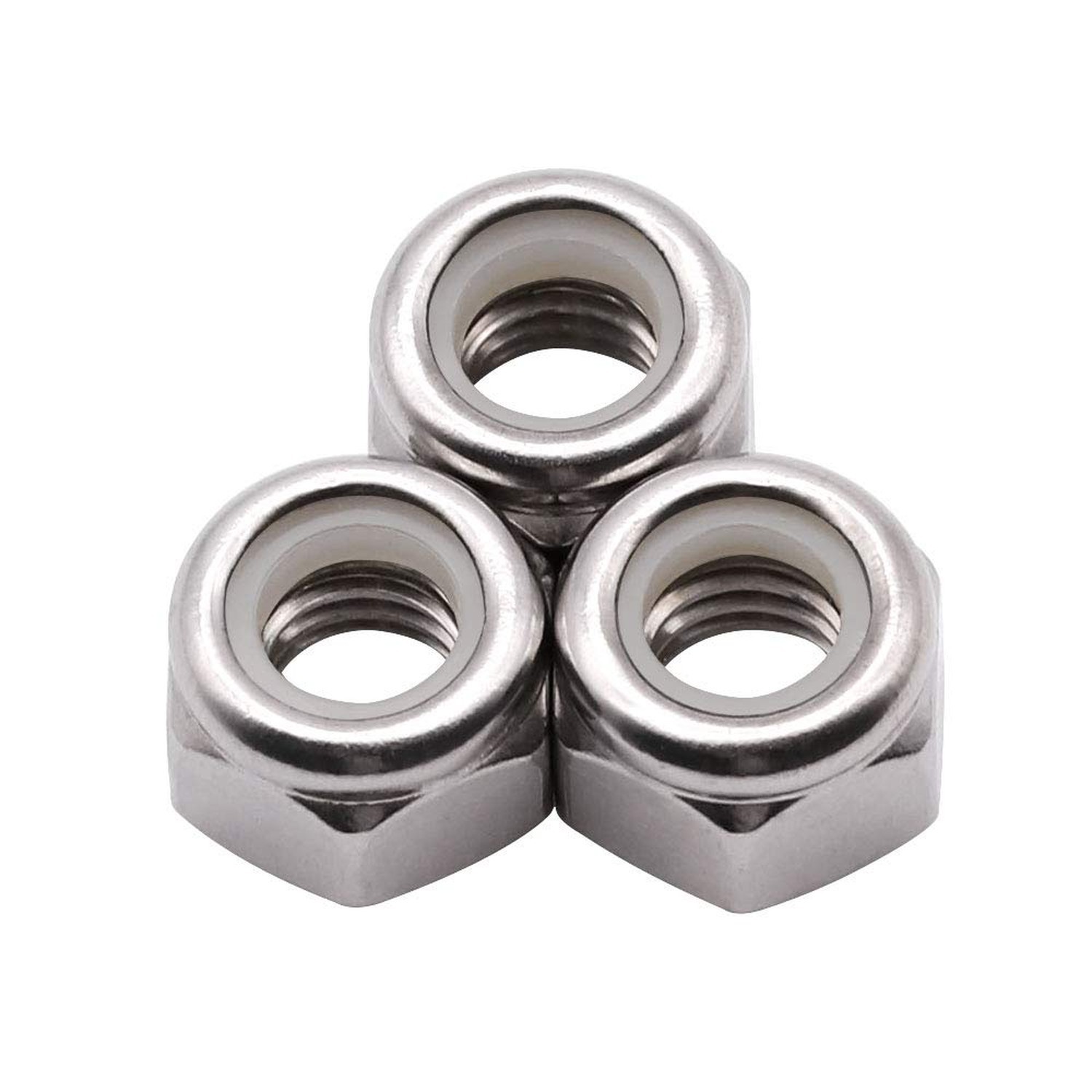 UNC 1/4″-20 inch Nylon Insert Hex Lock Nuts (100 Pack), 304 Stainless Steel (…