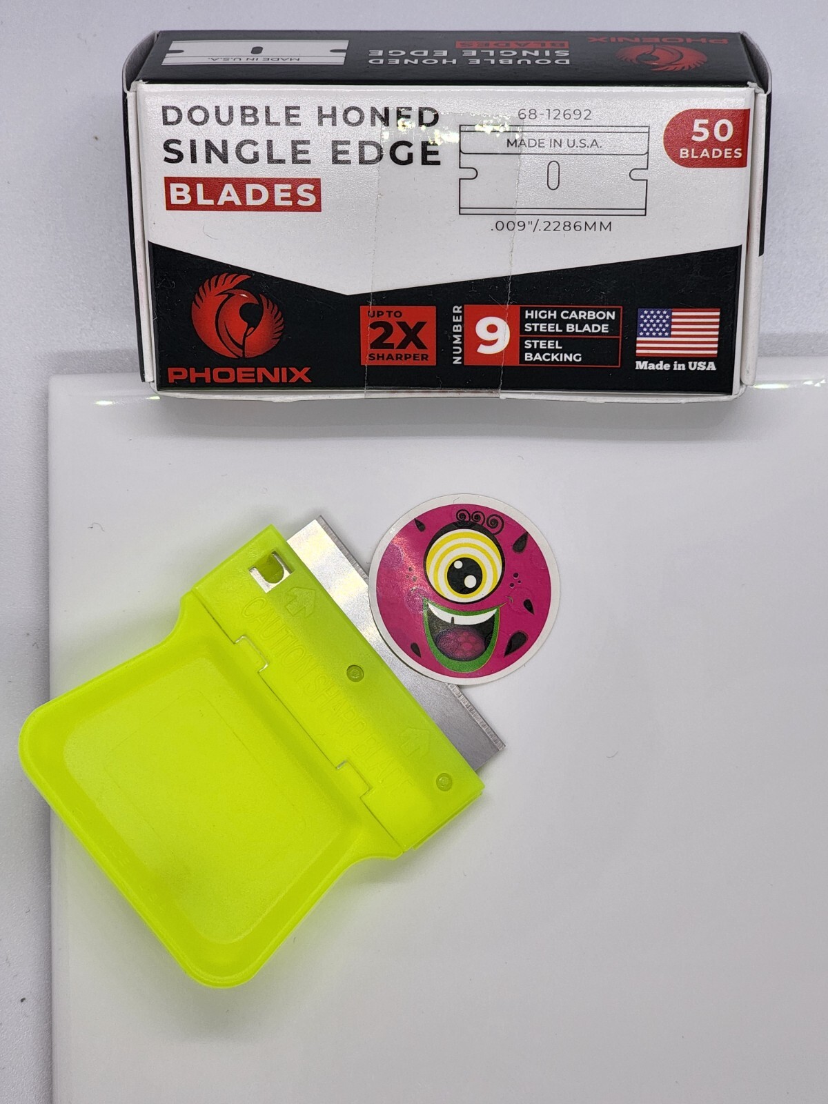 Phoenix – 50 Extra Sharp Single Edge Razor Blades – Made In USA – Double Honed
