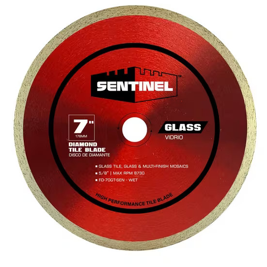 7in. Glass Tile Continuous Rim Diamond Blade WET FD-70GT-SEN WET