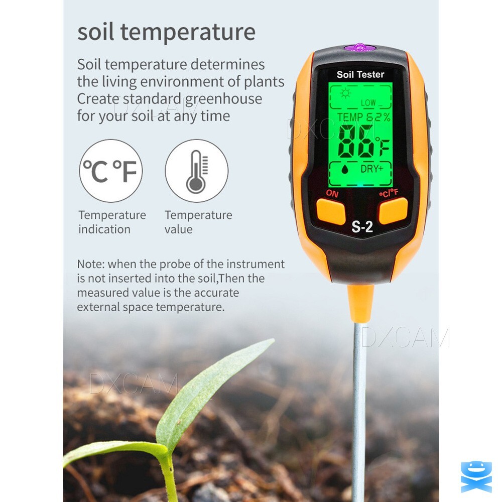 5-in-1 Digital PH Soil Tester LCD Moisture Plant Water Temperature Test Meter