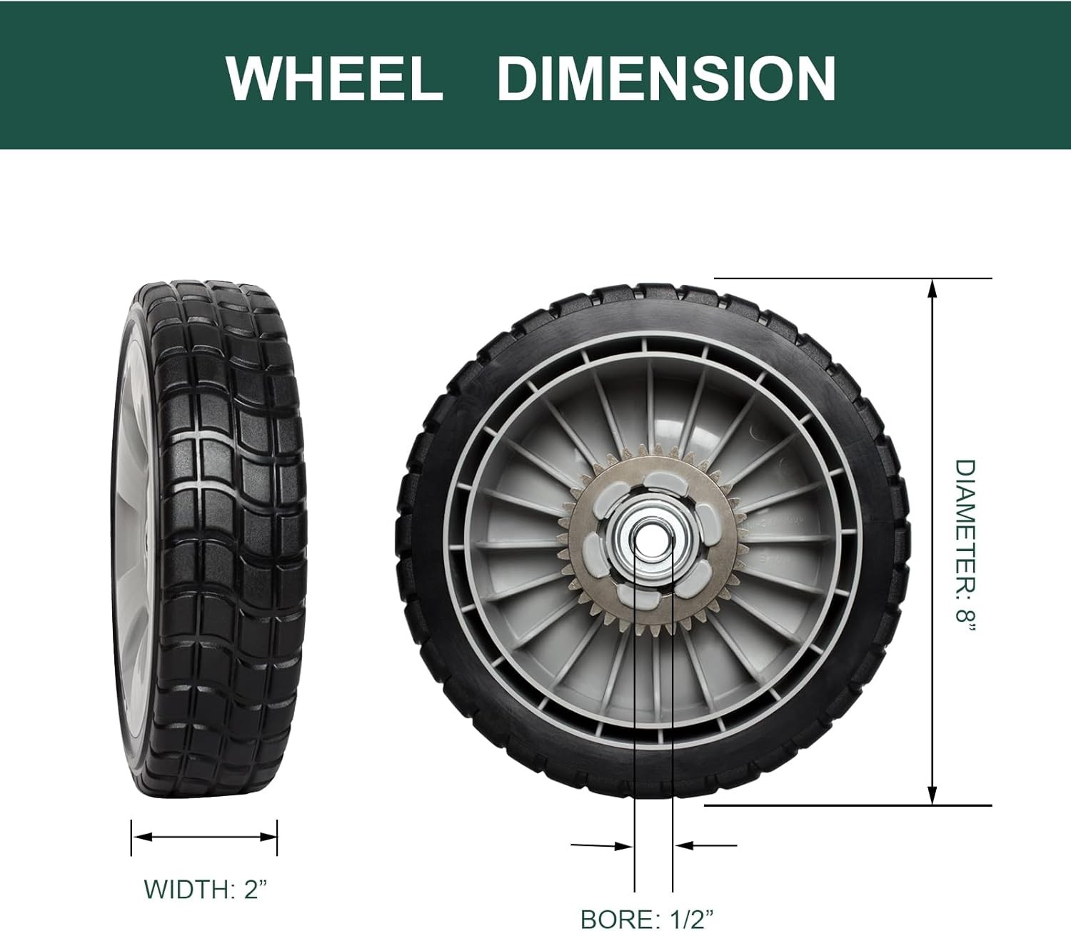 (4 Pack) Lawn Mower Wheels Kit Compatible with Honda HRR216 HRS216 HRT216 Walk b