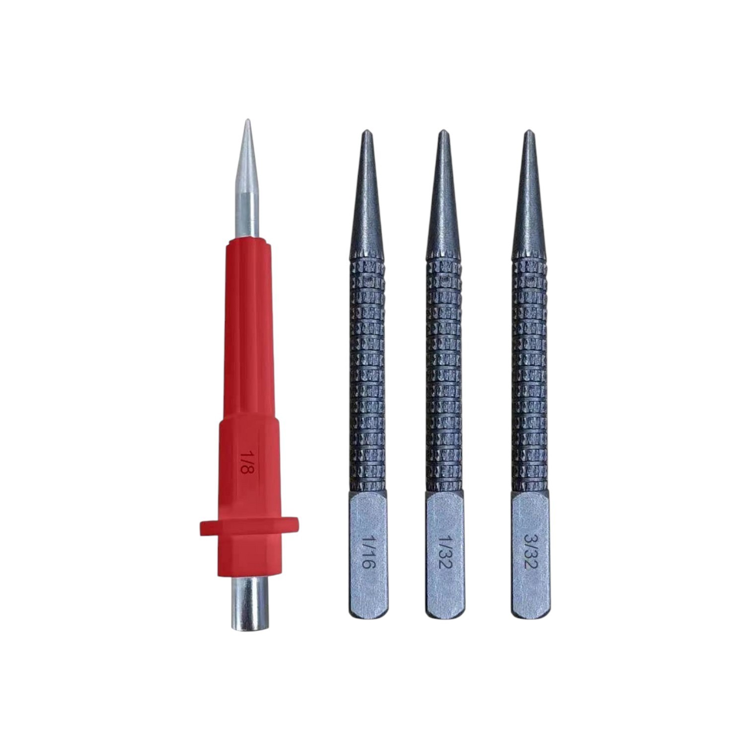 Nail Setter & Center Punch Set 4″ Wood Metal Super Impact Resistance 4-Piece