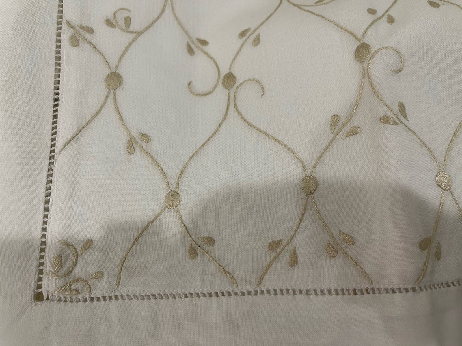 NWT Vietnam 3pc Full Duvet Set 100% Cotton White Embroidery 78”x78”