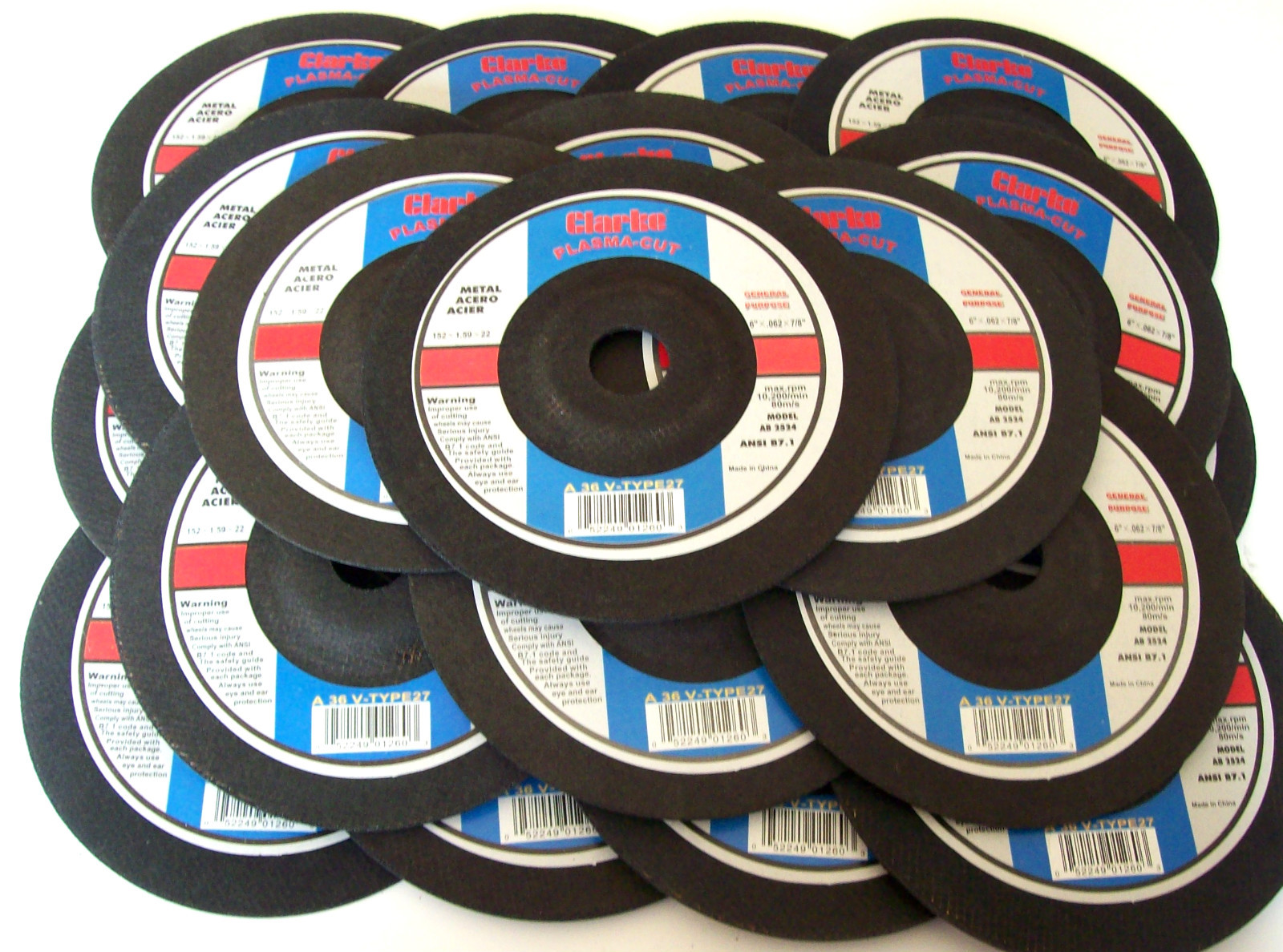 25 CLARKE 6″ x .062 PLASMA CUT OFF WHEELS AB2524 FIT BOSCH GRINDER GRINDING INCH