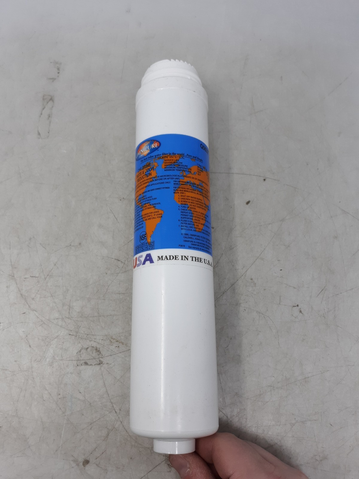 Omnipure Q5633 Inline Water Filter Chlorine Taste Odor Reduction USA