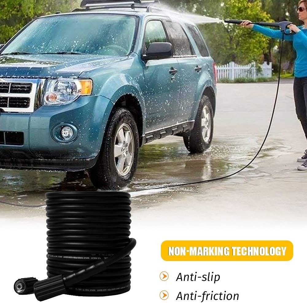30/50/66ft Pressure Washer Hose 3200 PSI Power Washer Replacement Hose M22-14mm