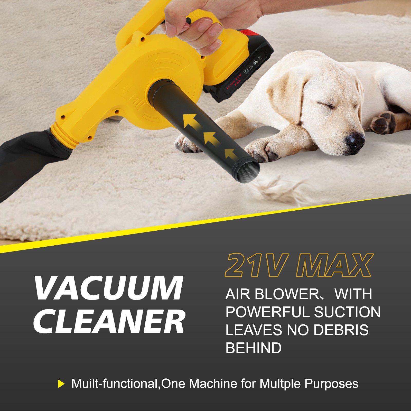 150MPH Cordless Leaf Blower Electric Handheld Vacuum Dust Cleaner W/ 2x Battery