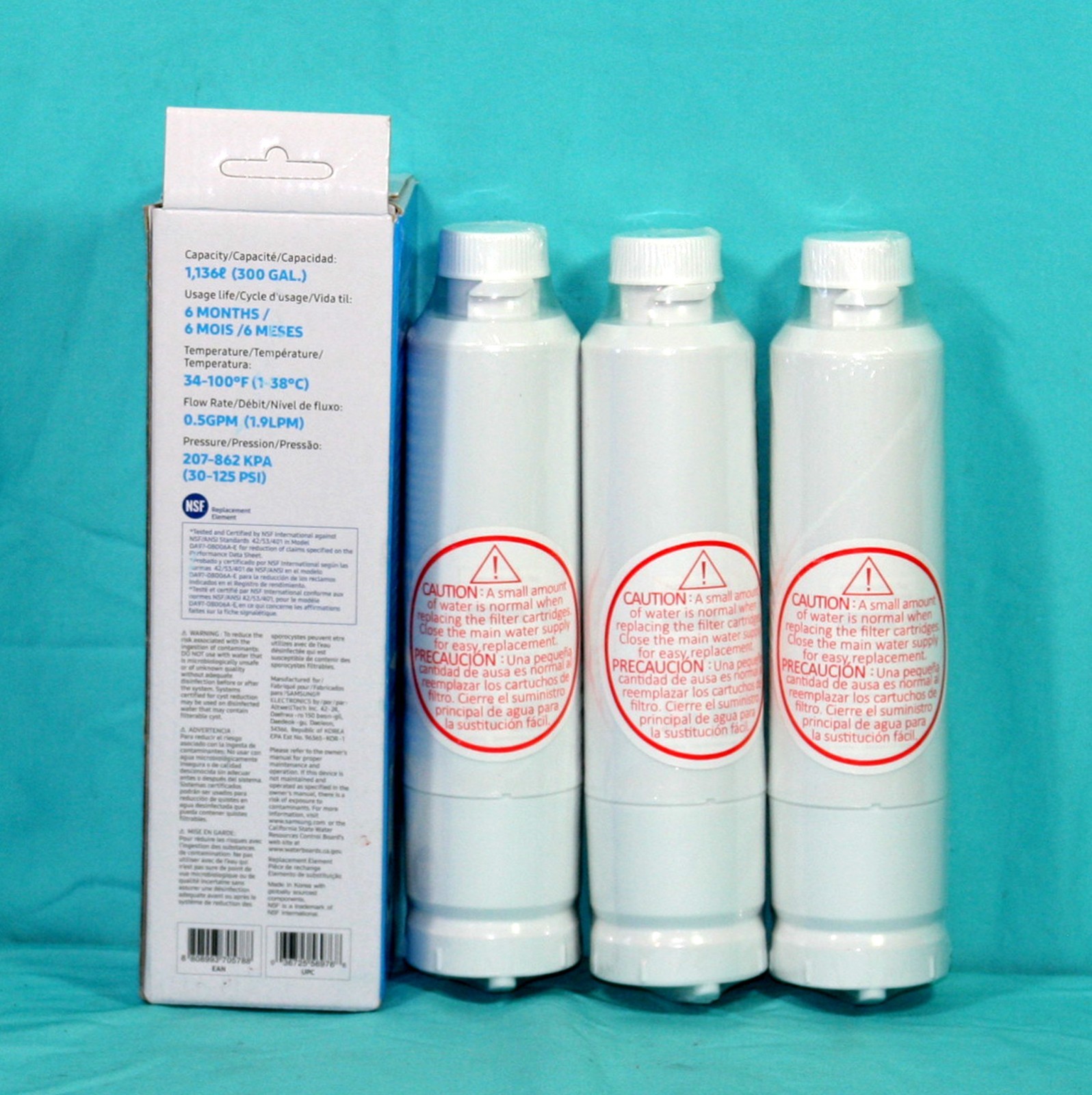 3 New Genuine Samsung DA29-00020B / HAF-CINS/EXP Refrigerator Filters OB Sealed