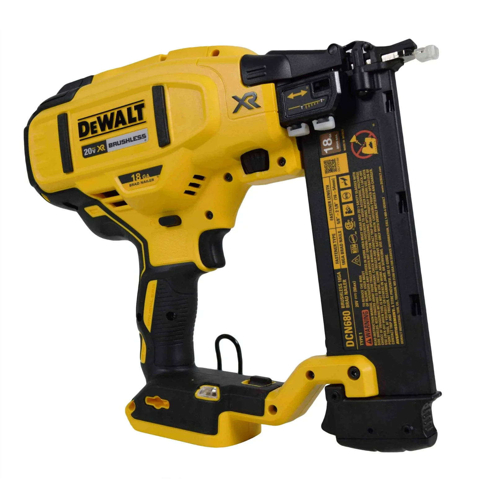 DEWALT 20V MAX* Cordless Brad Nailer, 18GA, Tool Only (DCN680B)