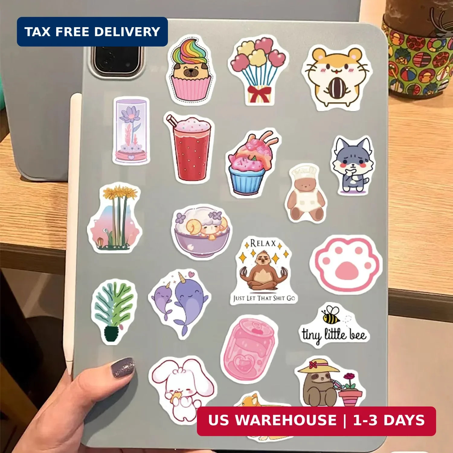 600 Pcs Cute Stickers Bulk for Kids Girls Teens Adults,Waterproof Cute Animal St