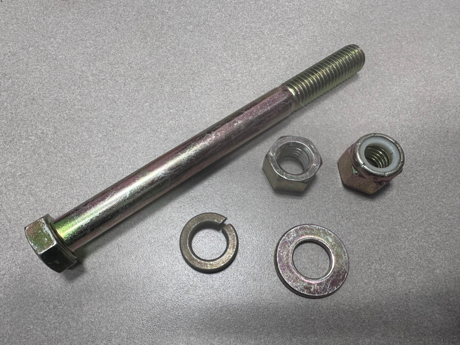 5/8-11×7 YZ Plated Hex Bolt Grade 8 HD Gr.8 Nut Washer Flat Lock Nyloc 7″
