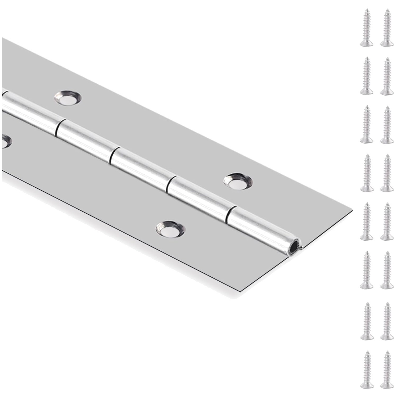 Polished 48 Inch Piano Hinge – Heavy Duty Stainless Steel for Reliable Support