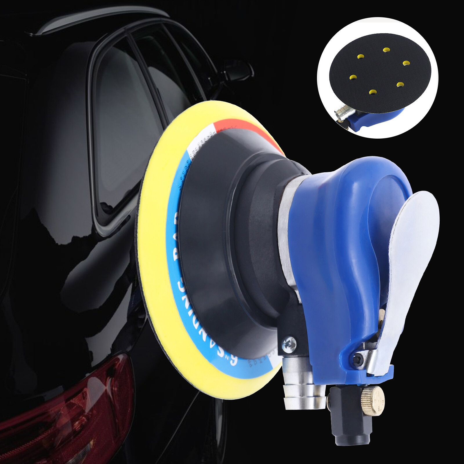 6INCH Air Palm Orbital Sander Random Hand Sanding Pneumatic Round 10000 RPM BEST