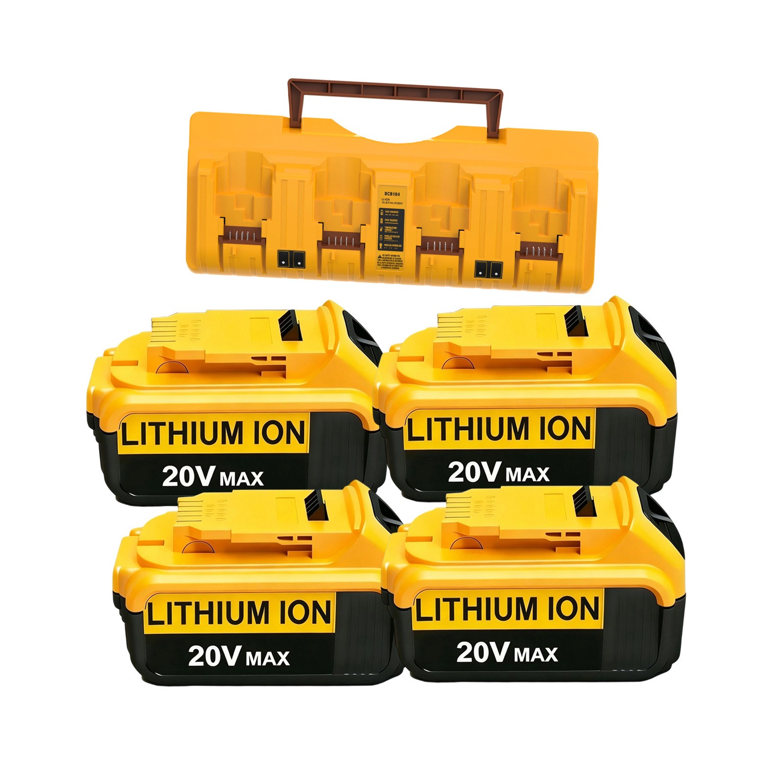 4x 8Ah Lithium Battery for DeWalt 20V MAX DCB206 DCB204 DCB200 & DCB104 Charger