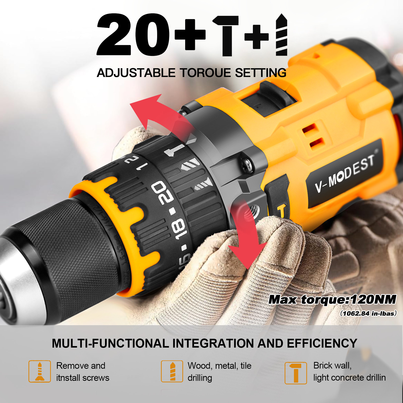 1/2″ Cordless Hammer Drill/Driver Brushless For DEWALT 20V MAX Battery 2-Speed