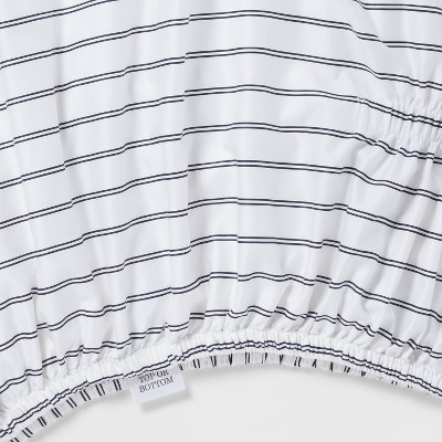 California King 400 Thread Count Performance Fitted Sheet Navy Stripe –