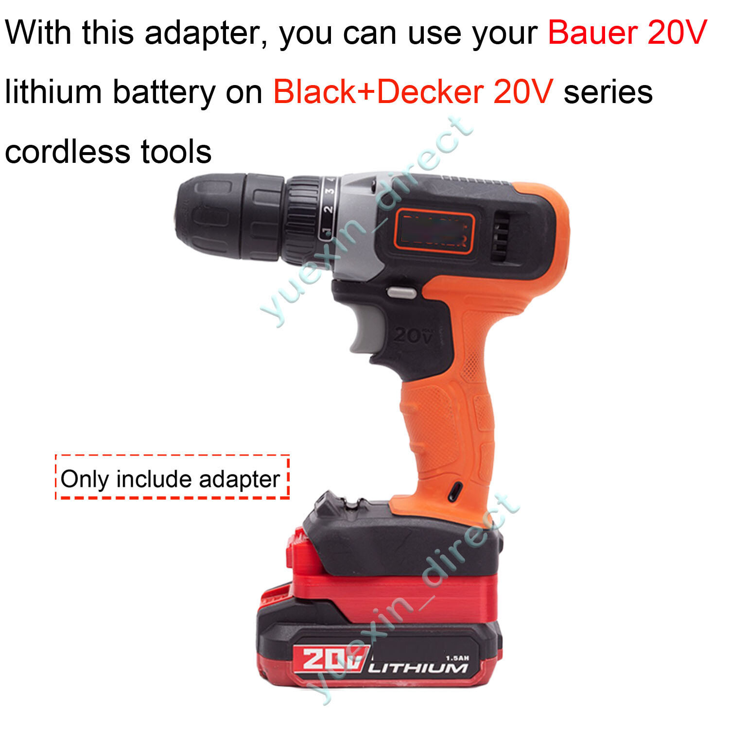 Battery Adapter For Bauer 20V Battery Convert to for Porter Cable 20V Tools