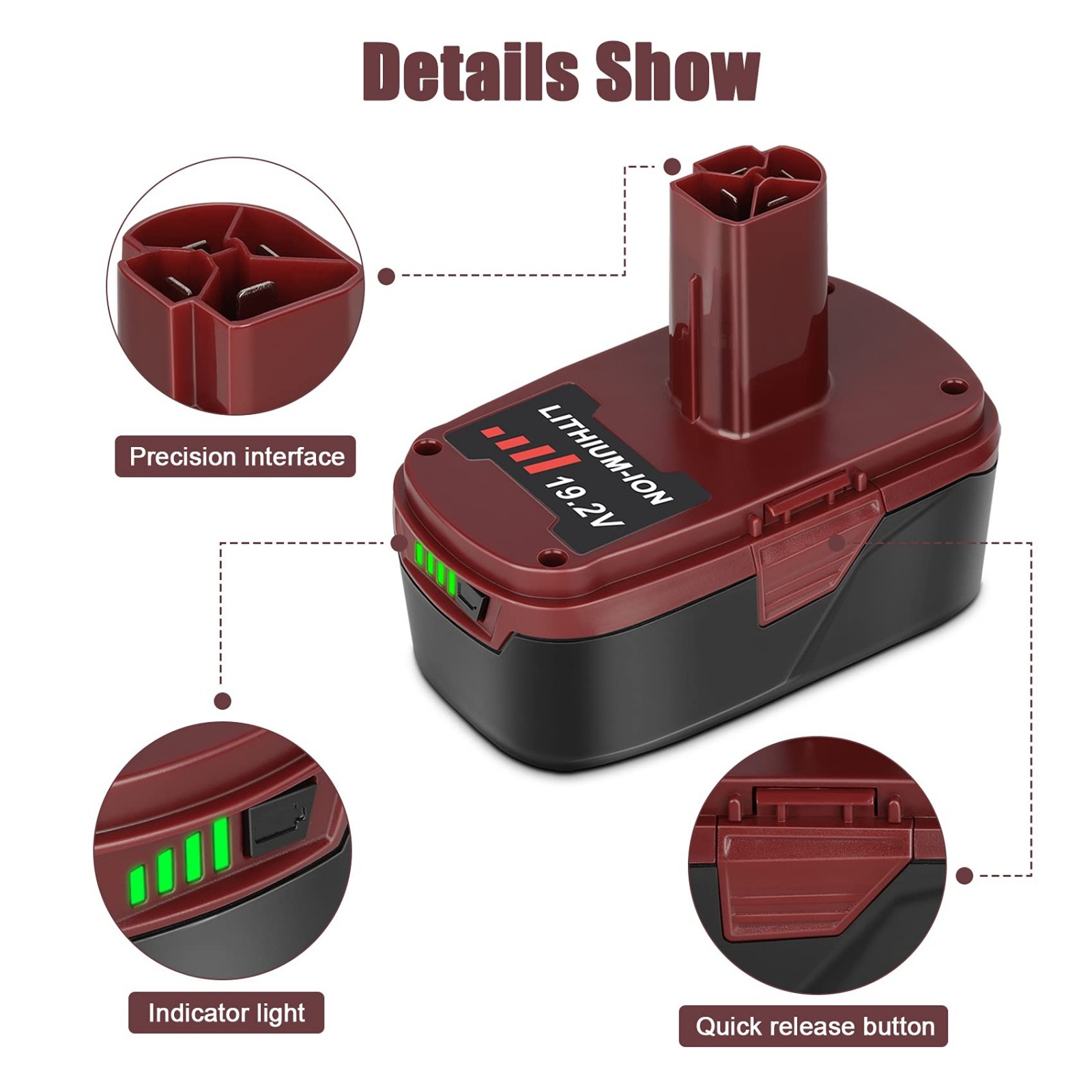 2 Pack 19.2V 6.0Ah Battery + Charger Kit for Craftsman C3 19.2 Volt Batteries