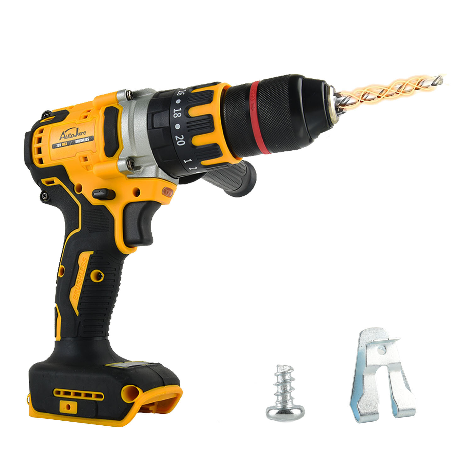 1/2″ Cordless Drill Driver for Dewalt 20V Battery, Brushless Compact Drill Tool