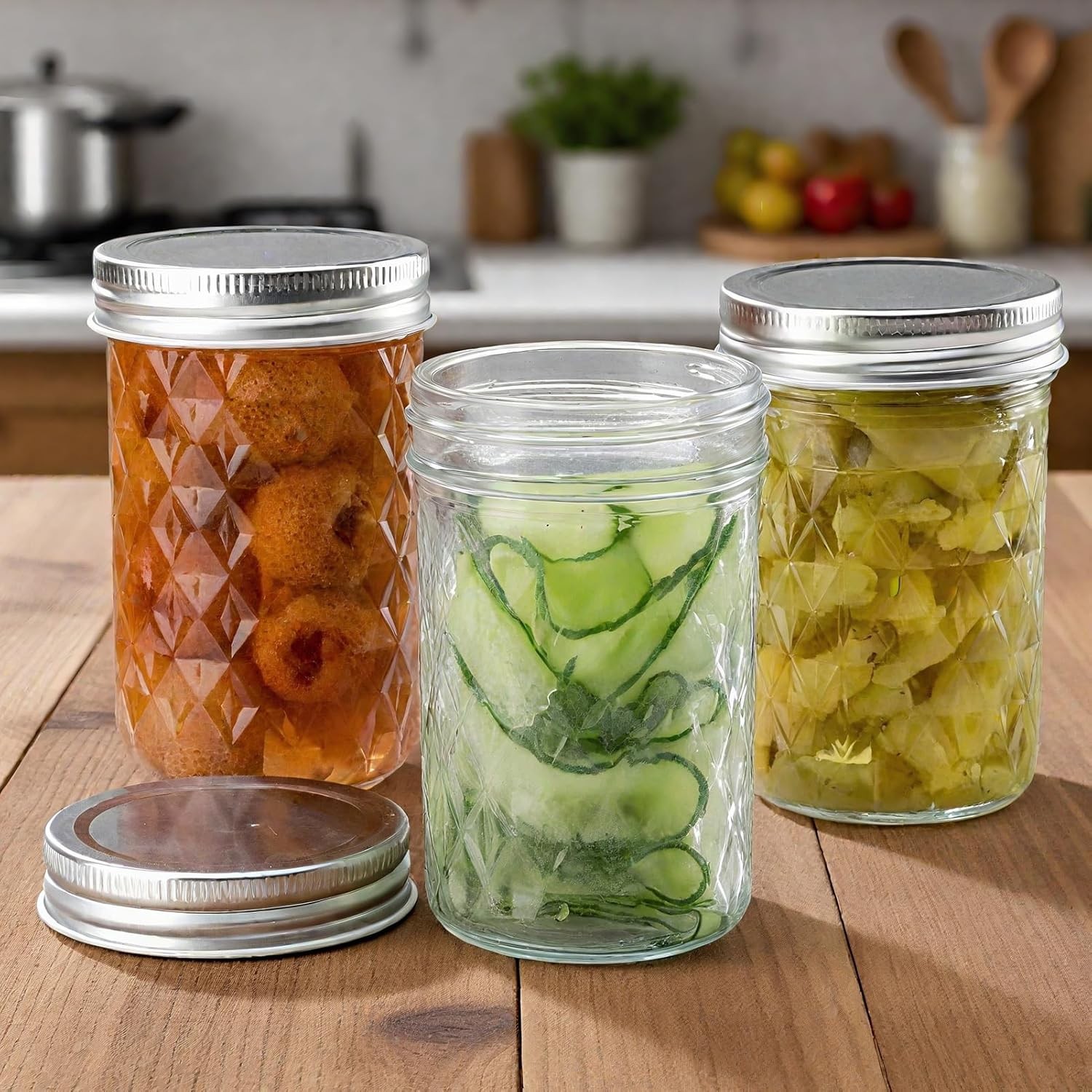 Mason Jars 12oz 350ml Regular Mouth Glass Canning with Airtight Lids
