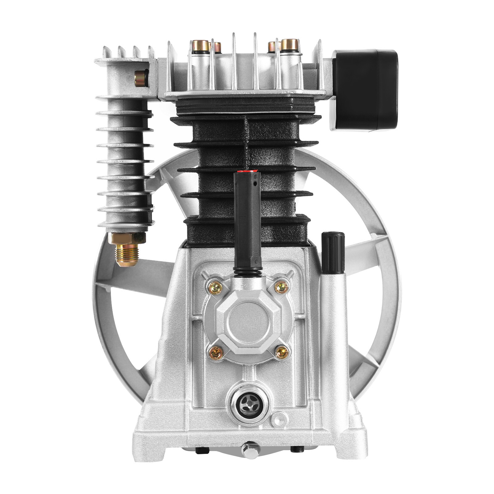 3HP Air Compressor Pump Head Aluminum 2.2KW 1.0mpa 2 Cylinder 1 Stage 250L/66Gal
