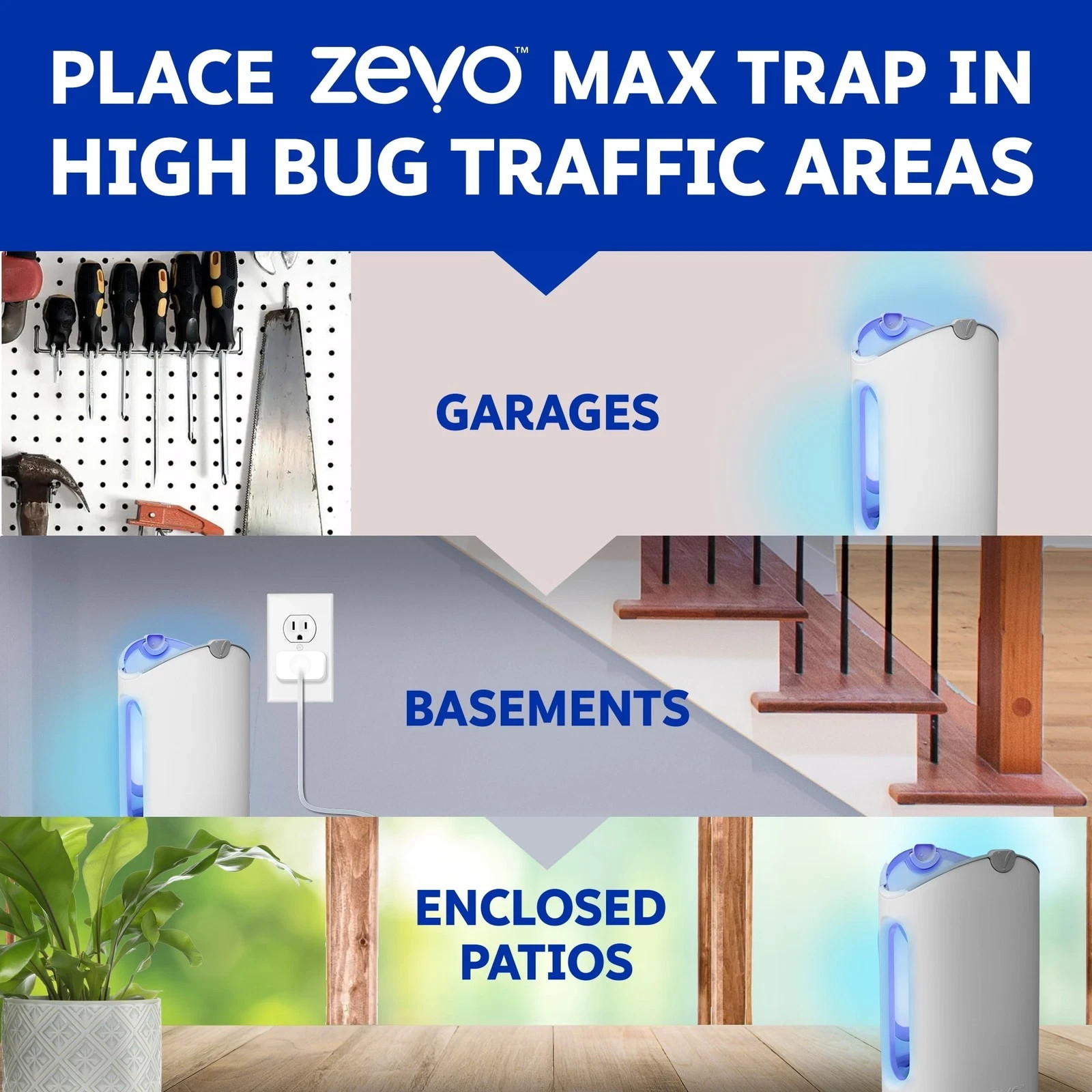 Zevo Max Indoor Flying Insect Trap Plug-In Device with 2 Cartridges-freeshipping