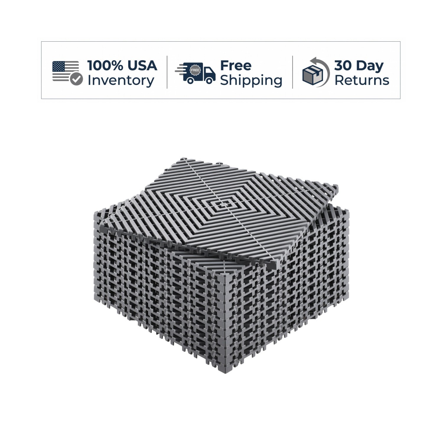 VEVOR Interlocking Drainage Mat 12×12 Gray PP Floor Tile 12 Pcs