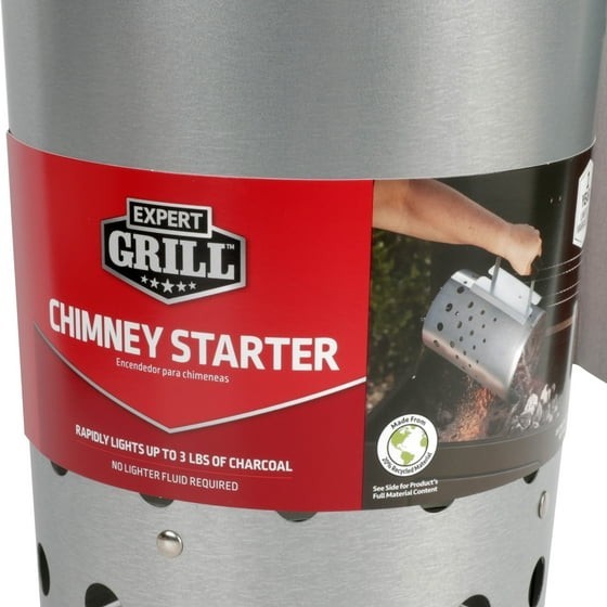 Expert Grill Charcoal Chimney Starter for Outdoors, with Safety Handle