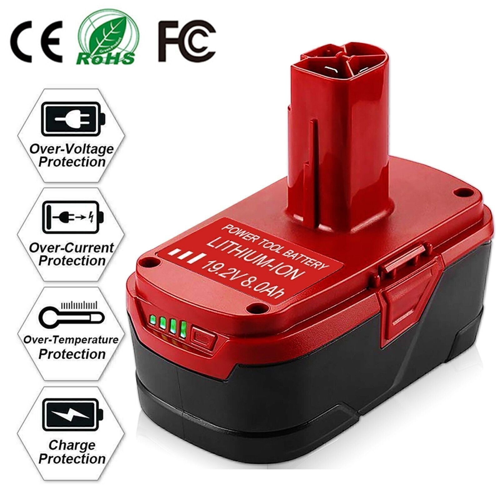 1-4X 8.0AH For CRAFTSMAN 19.2VOLT C3 LITHIUM DIEHARD BATTERY 315.PP2011 11375