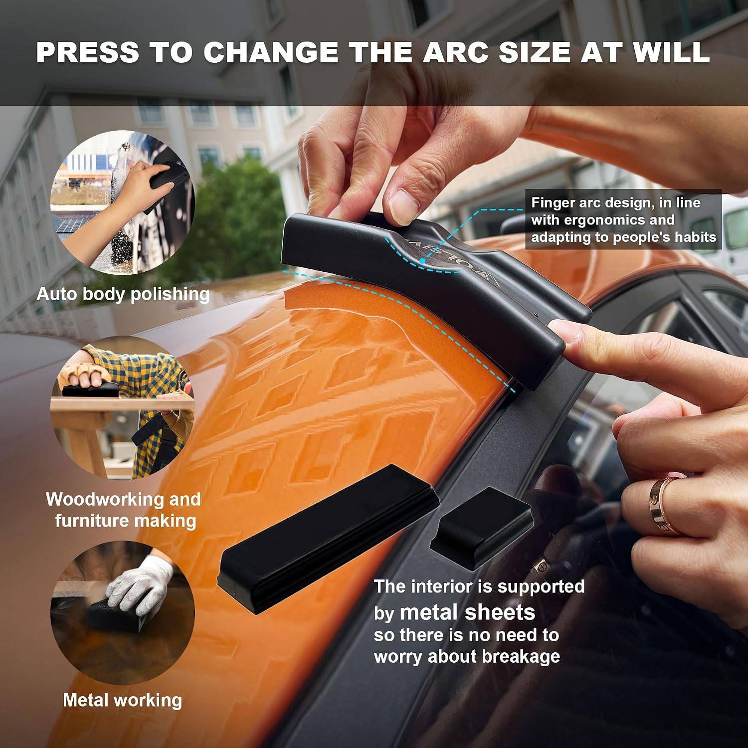 24Pcs Adjustable Sanding Block Kit,Hand Abrasives Auto Body Sanding Block Set