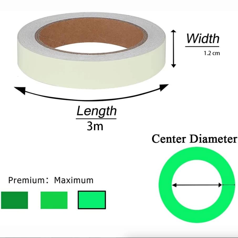 THE PERFECT PART 2PC Luminous Tape Self Adhesive Glow in The Dark Wall Green