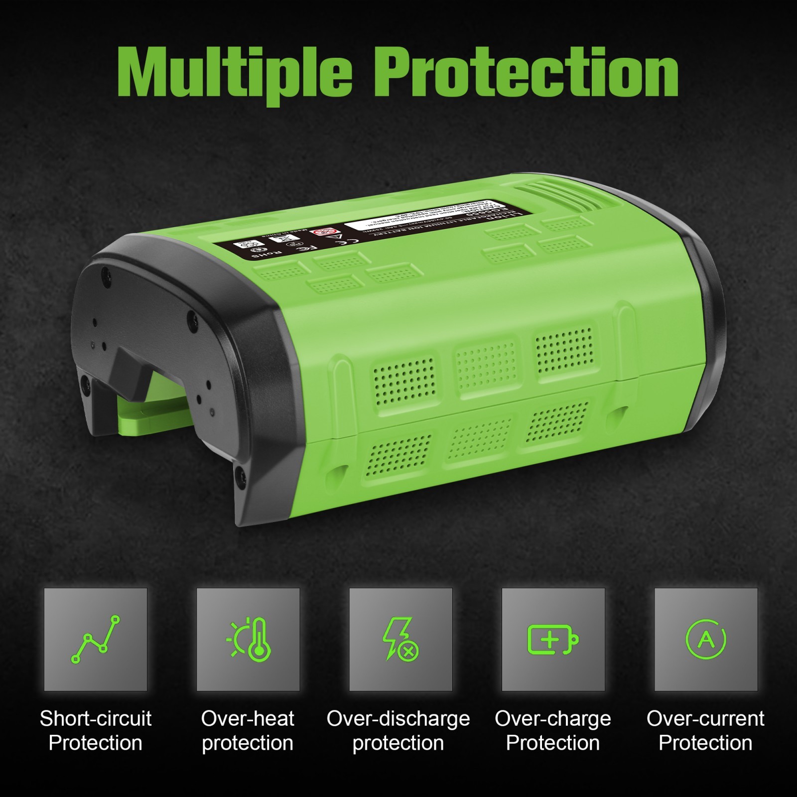 56V 5.0Ah Replacement for EGO POWER+ 56 Volt Lithium Battery BA2800 BA4480T