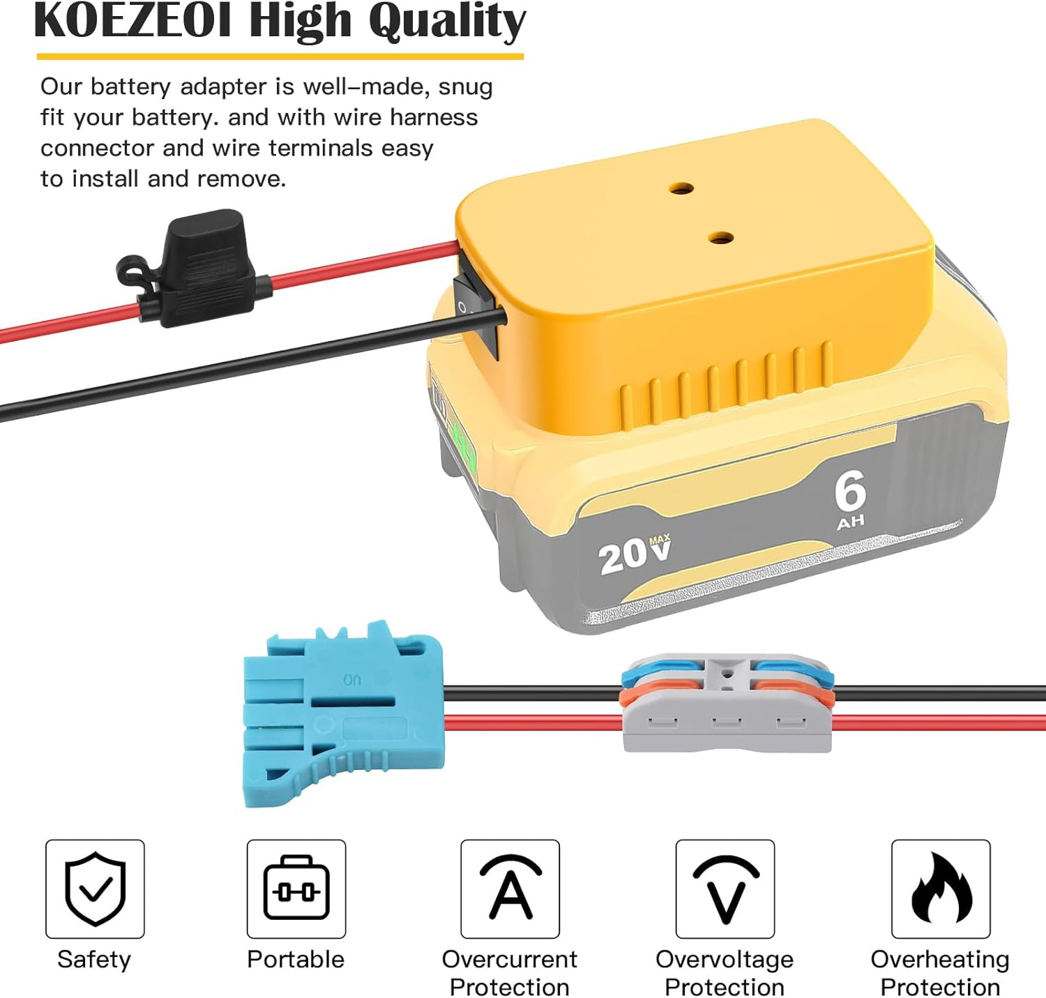 Power Wheels Adapter for Dewalt 20V Battery Adapter Power Wheels Battery Convert