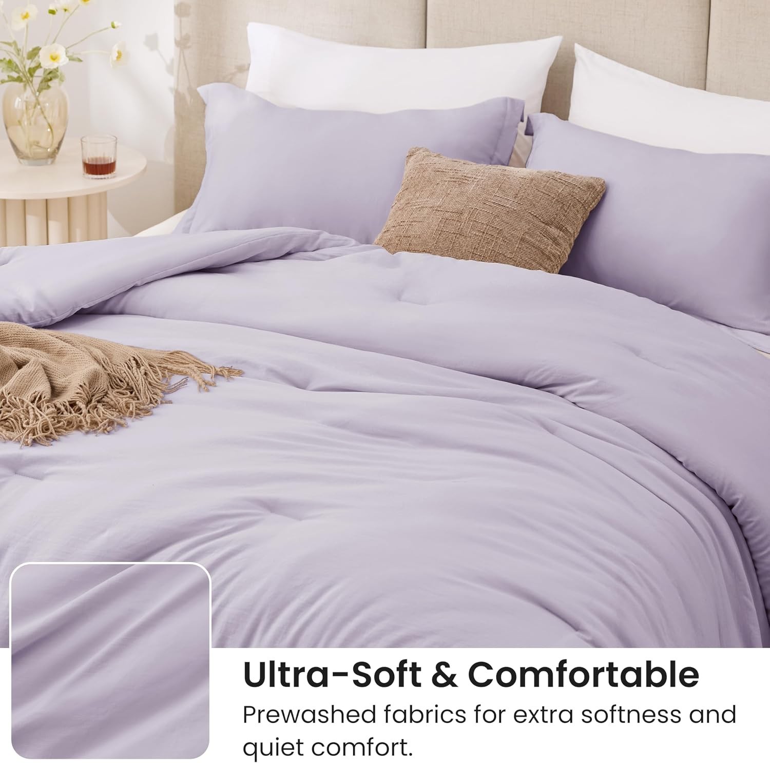 Lavender Full Comforter Set – 3-Piece Lightweight All-Season Bedding Solution