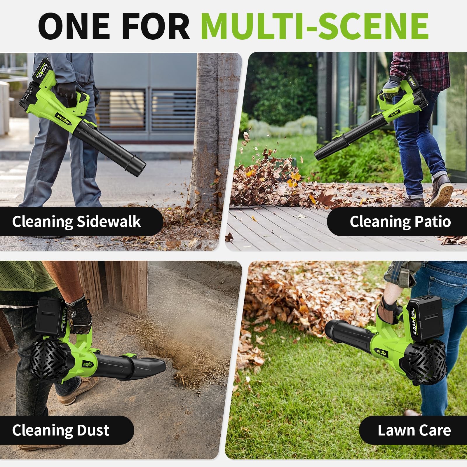 Cordless Leaf Blower 500CFM 150MPH 6 Speed Modes – Battery Powered for Yard