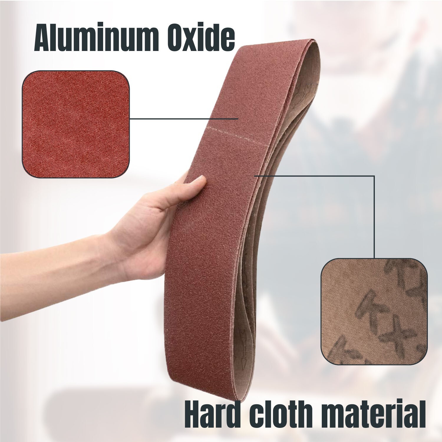 POWERTEC 4 x 36″ Sanding Belt 100 Grit 10 PK Aluminum Oxide Sandpaper 110130