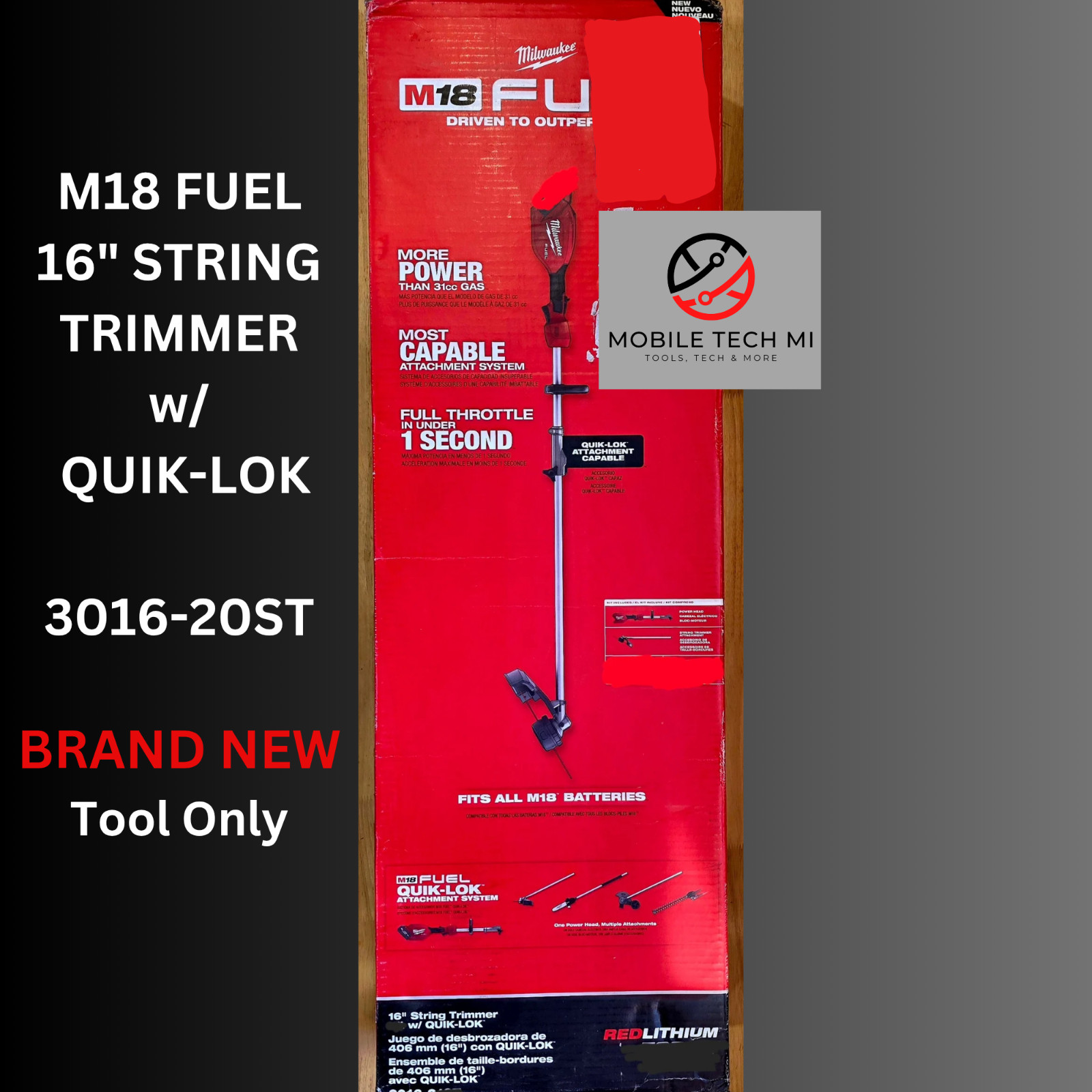 NEW Milwaukee M18 String Trimmer 2825-20ST FUEL 18V 16-Inch QUIK-LOK – Tool Only