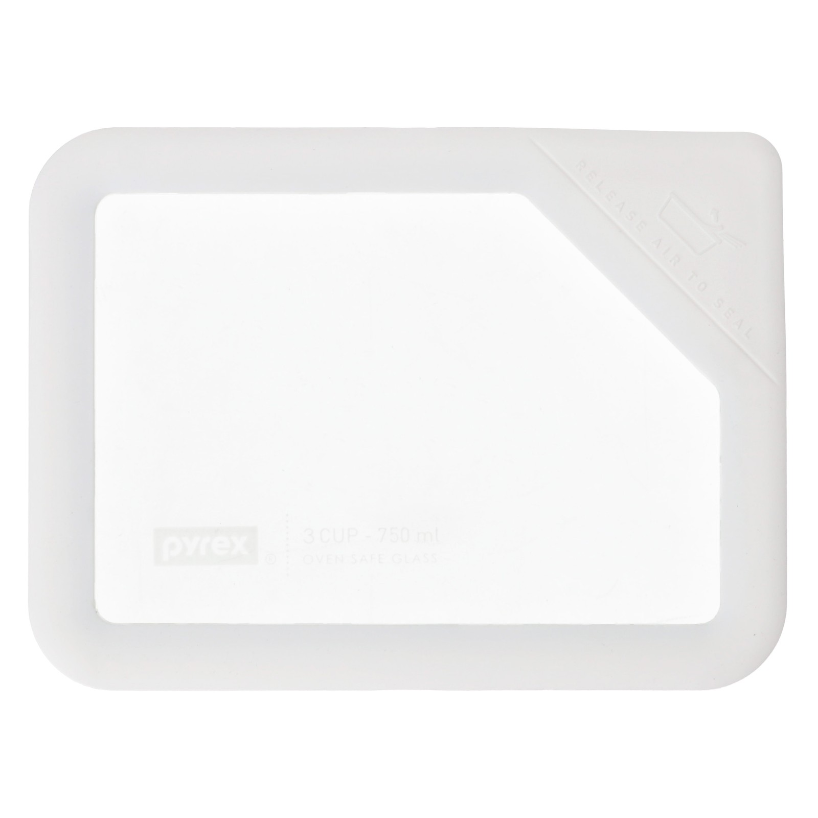 Pyrex OV-7210 Ultimate 3-Cup White Silicone Rimmed Glass Lid (2-Pack)