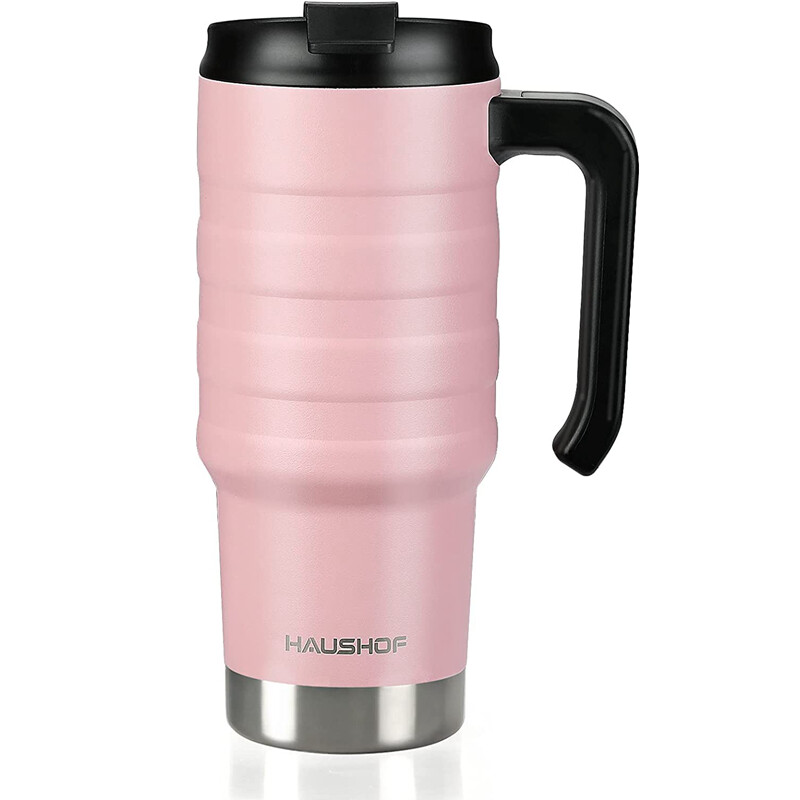 HAUSHOF 24 oz Travel Mug Steel Double Wall Vacuum Spill Proof Insulated Tumbler
