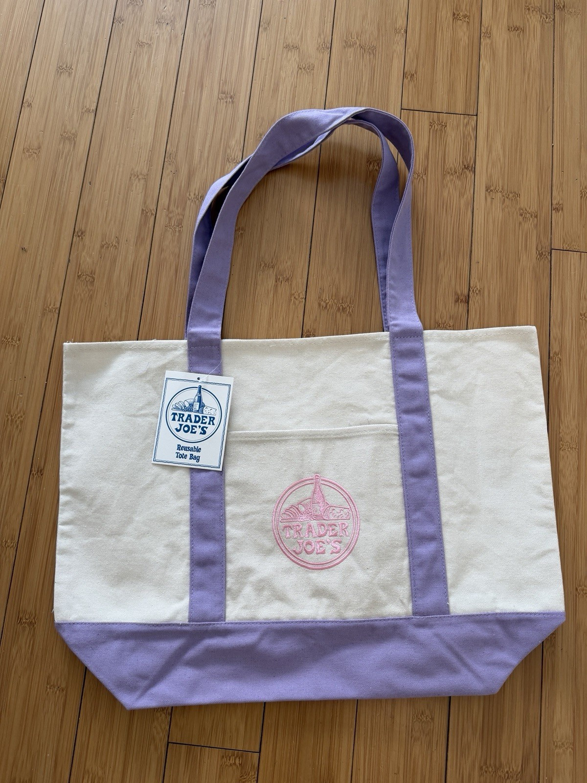 Trader Joe’s LARGE AND MINI Lavender Purple Canvas Tote Bag NEW | US STOCK
