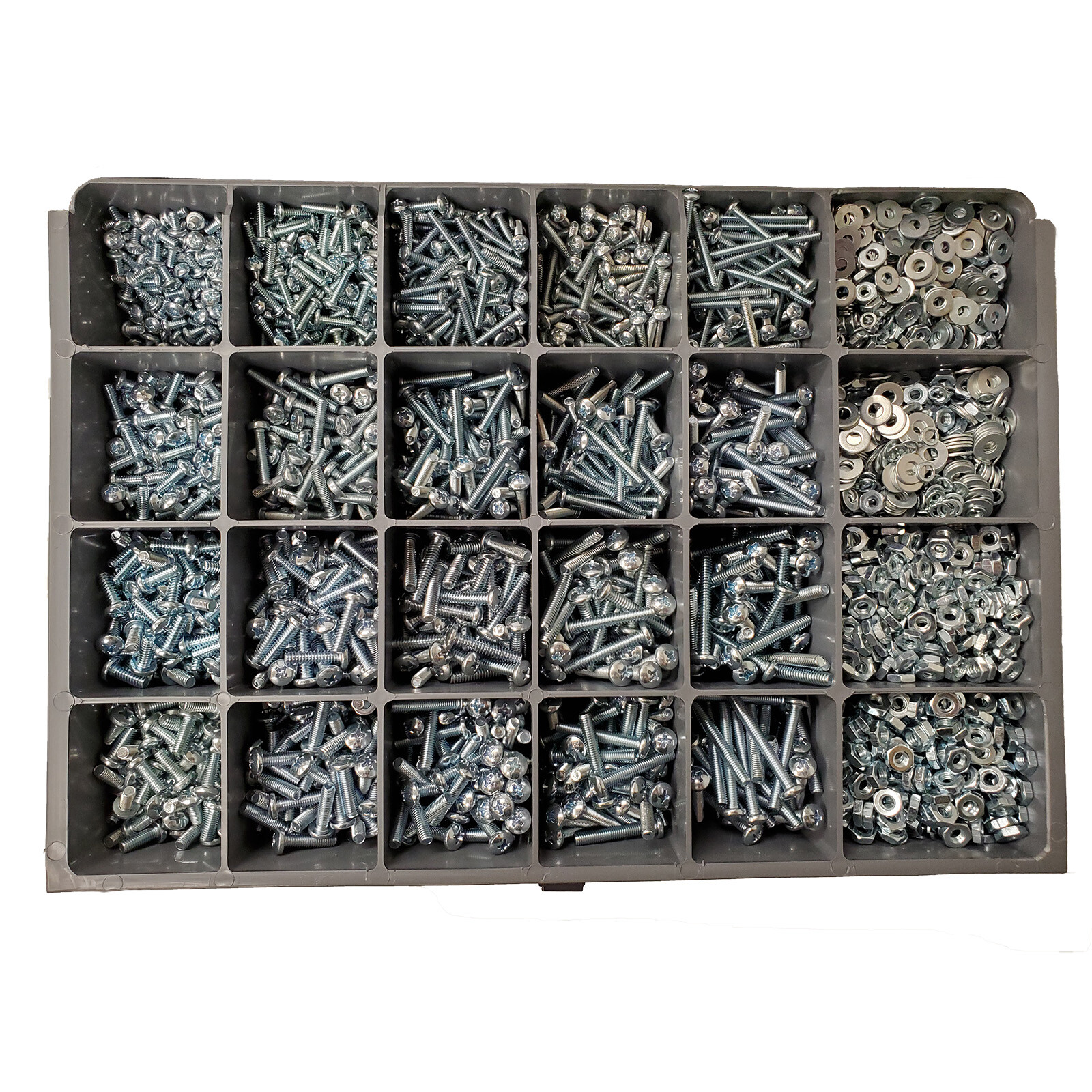 (4,360) Pcs 6-32, 8-32, 10-24 10-32 Phillips Pan Head Machine Screw Refill Kit