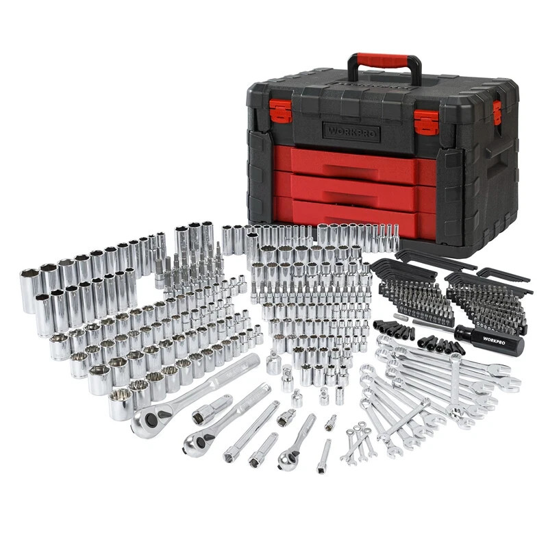 450-Piece Mechanics Tool Tool Set 1/2″ 1/4″ 3/8″ Metric Imperial Socket Wrenches
