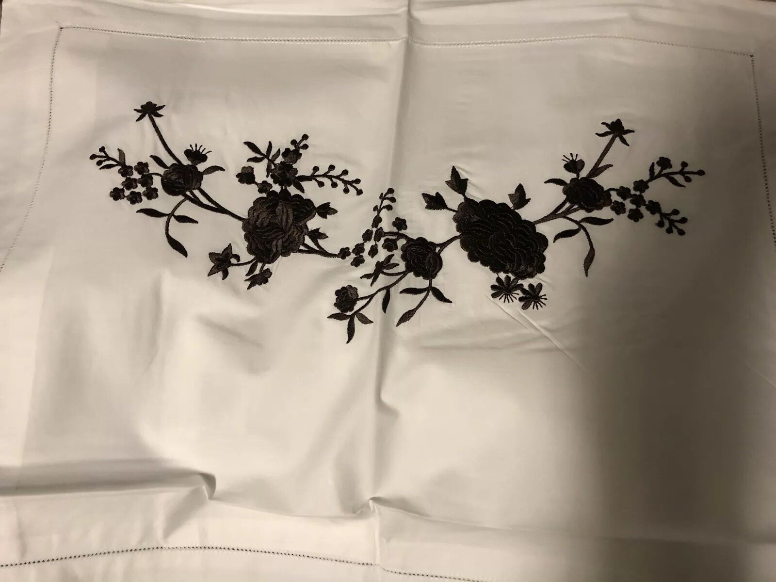 Sferra Italy NWT 1pc Boudoir Sham 12”x16” Rosina 406TC Percale Embroidery ONE
