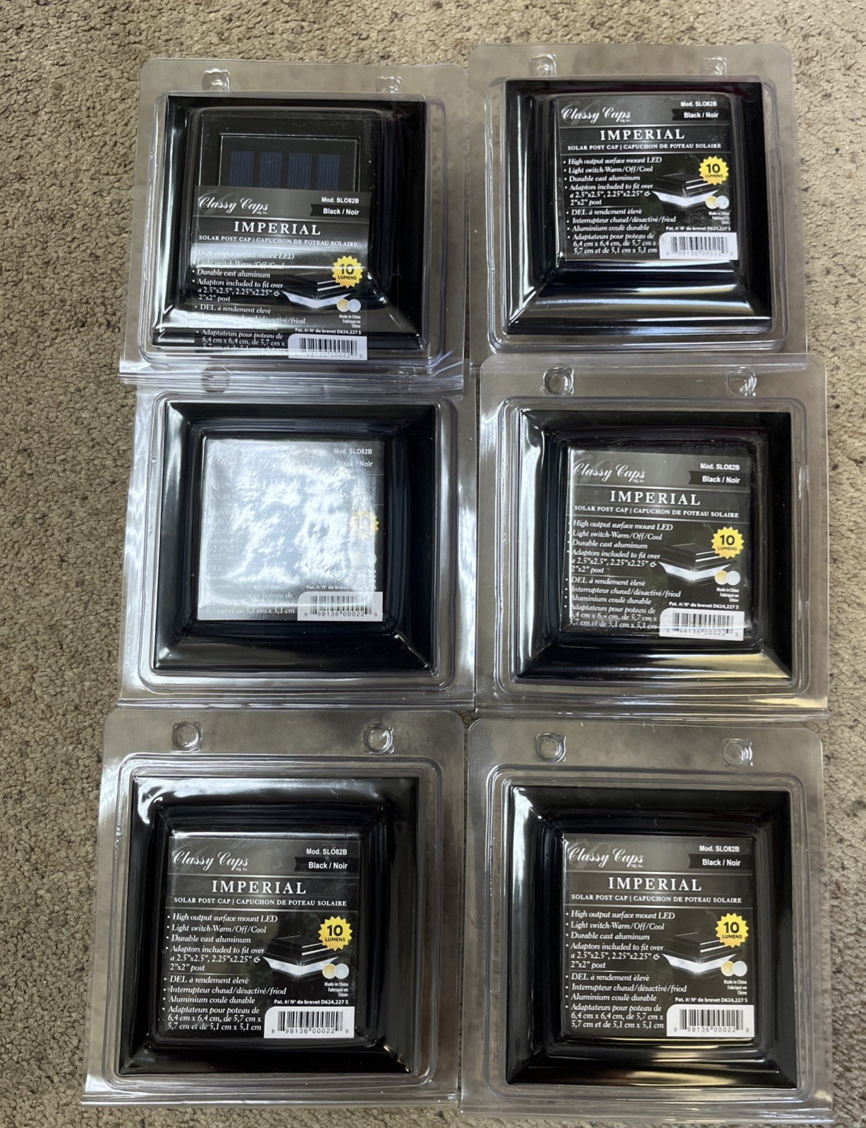 CLASSY CAPS Imperial 2.5 in. x 2.5 in. Outdoor Black Cast Aluminum LED (6PK)