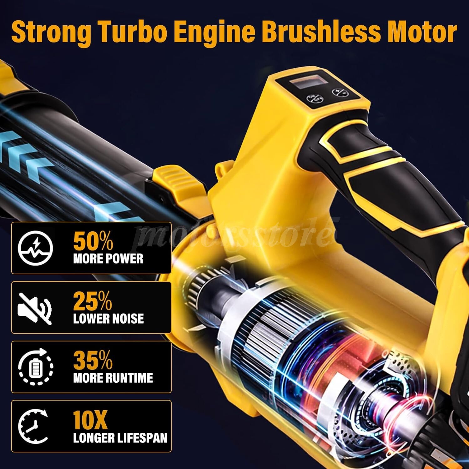 Cordless Leaf Blower 650CFM/280MPH & 6 Speed Levels Electric w/2 Batteries 6.0Ah