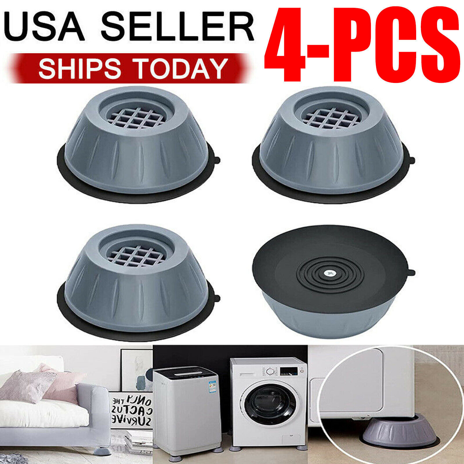 4-PCS Anti Vibration Washing Machine Support Anti-Slip Rubber Feet Base Pads Mat