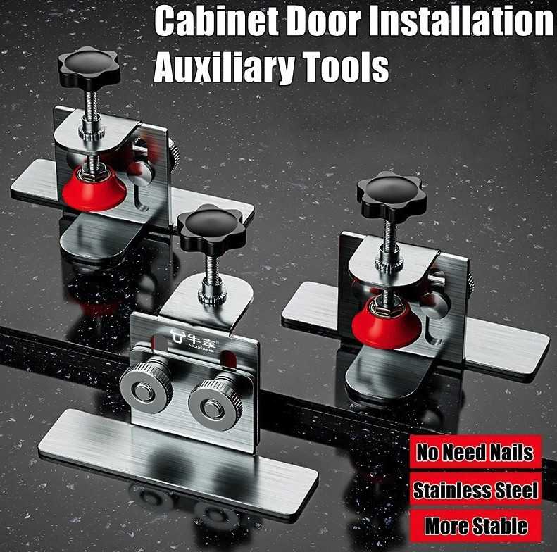1pc Stainless Steel Cabinet Door Installation Tool Portable Mounting Jig – NEW