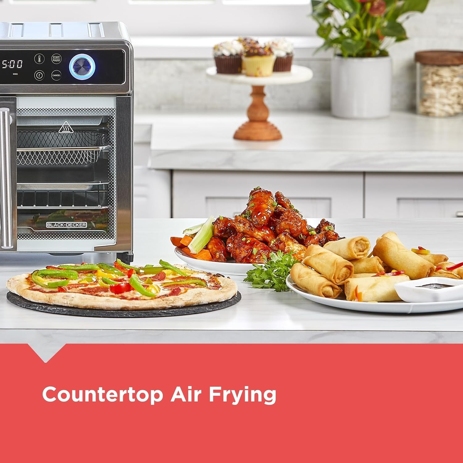 Crisp ‘N Bake Air Fryer Toaster Oven Combo, 12 in 1 Countertop Convection Oven