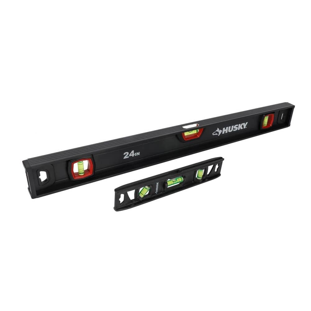 Husky Husky 2pk 9in. Torpedo and 24in. Aluminum Level